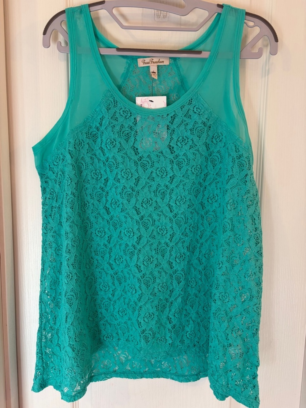 True Freedom Teal Lace Camisole Tank